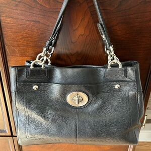 Coach Penelope Black Pebbled Leather Shoulder Bag, model F16531